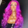 브라질 13x4 레이스 정면 인간 머리 가발 613 흑인 여성을위한 로즈 핑크 컬러 레이스 프론트 가발 바디 웨이브 Syntheitc Cosplay 가발 사전 플러크