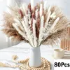 Kwiaty dekoracyjne 100pcs/działka 60cm puszysty naturalny suszony pampas zestaw trawy dekoracja wysoka pampa bukiet boho domowe dekoracje ślubne ogrodowe