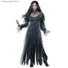 Theme Costume Horrible Halloween Hooded Robe Come for Women Cosplay Vampire Witch Death Robe Nightclub Carnival Party Cape T231011