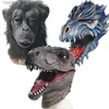 Accessoires de costumes Masque de dinosaure Reneecho pour masques de crocodile adultes Masque de dragon de glace pour hommes Carnaval d'Halloween Come Sphynx Cat CasqueL231011