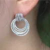 Baumelnde Ohrringe Seanlov Luxus Zirkon Dorp Unregelmäßige Geometrische Asymmetrische Runde Für Frauen Mädchen Jewerly Geschenke