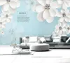 Wallpapers Papel De Parede Fashion Simple Elegant 3D Embossed Flowers Wallpaper Living Room Tv Wall Bedroom Papers Home Decor Bar