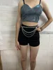 Kvinnors shorts Kpop Girl Group Lisa Jazz Dance Sexig Slim Stretch midja kedja Kvinnor Summer Nightclub Hip Hop High Tight Mini