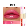 Dubbelhuvud Läppglans 6Color Pearl Matte Lipstick Non Stick Cup Långvarig läpp Gloss Waterproof Lip Glaze Makeup Lips Healt