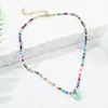 Pendant Necklaces Foreign Trade Jewelry Multi-color Butterfly Glass Rice Beads Beaded Women's Necklace