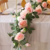 Fiori decorativi PARTY JOY 1Pc 2M Falso seta rosa vite artificiale appeso ghirlanda di edera per matrimonio Home Office Garden Craft Decor