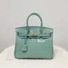 H HBIRKINS Подлинное зерно Высокое женское кожа -портативная сумка Top 2024 Lychee Bags High Togo качество Cowhide Wome CZ01