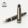 Vulpennen Jinhao X850 Pen Koperen Vat Gouden Clip Iraurita Fijne Medium Penpunt voor Schrijven Handtekening Kantoor School A7326 231011