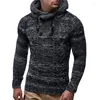 Pulls pour hommes Pull à capuche Automne et hiver Boucle en cuir à col roulé européen de grande taille