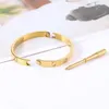 Luxury Design Titanium Steel Horizontal Line Screw Love Bangle Women,Screwdriver Screw Bracelets,Pulseira Feminina Free Shipping