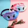 Kids Unicorns Plush Fanny Bag Cartoon Big Eyes Embroidery Unicorn Waist Bag Belt Toddler One Shoulder Bag Student Teenager Purses Sports Gym Outdoor Cartoon Bags