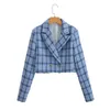 2023 Fashion Plaid Woman Coats Female Short Autumn Jackets for Women with Chic Double-breasted Ladies New Outerwear