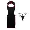 Indumenti da notte da donna Intimo sexy Abbigliamento da notte Lingerie da donna Abiti da notte Scava fuori Vedi attraverso lo stile di tentazione della maglia elegante e confortevole