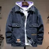 Mensjackor Spring Autumn Denim Jacket Mens Plus Size Lose Top Black 6xl 7xl Men Coat Jeans 231010