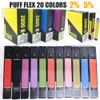 Puff Flex 2800puffs E cigarros descartáveis 2800 Puffs Vape 8ml Vaporizador Stick Vapor Kit 2% 5% Dispositivo de cartucho pré-cheio Elux 28 cores