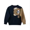 Spring Fall Children Casual Sweaters Cartoon Bear Kids Knitted Pullover Boys Girls Long Sleeve Sweater Child Sweatshirt