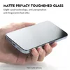 iPhone 15のスクリーンプロテクター15 Pro Max 14 Plus 13 Mini 12 11 XS XR X 8 7 SE AG MATTE PRIVACY TEMERED GLASS ANTI SPY FILM FULL COABER COVER COVER CURVED SHIELD