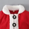 Zestawy odzieży Dziecko Bożego Narodzenia stroje maluch chłopięcy dziewczyna Święty Kostium Świętego Kopię z długich rękawów Kapeluszowy kapelusz i skarpet Suit.