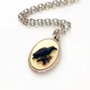 Hänge halsband Raven Cameo Halsband Crow smycken Edgar Allan Poe Gift