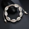 3 pçs preto branco boho natural meninas conchas charme pulseiras para mulheres praia jóias artesanal corda pulseiras pulseiras jóias gift174s