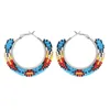 Dangle Earrings Rice Bead Hand Knitting Bohemia Simple Big Circle Beading Pattern Color Matching Alloy Ma'am Fringe