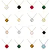 Classic Fashion Pendant Necklaces for women Elegant 4 Four Leaf Clover locket Necklace Highly Quality Choker chains Designer Jewel300J