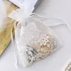Gift Wrap 10x14cm Candy Bag Yarn Lace Mesh Storage Drawstring Creative White Wedding Packaging Party Pocket Jewelry