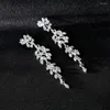 Necklace Earrings Set Fashion Leaf Rhinestones Women Bride Wedding Jewelry Bridal Banquet