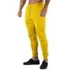 Mäns byxor Solid färg Personlig mångsidig multi Slim Fit Lace Up Casual inomhus utomhus tekniska män spännande svettbyxor