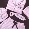 JRMISSLI pyjamas femmes 7 pièces ensembles de pyjamas roses satin soie lingerie sexy vêtements de maison vêtements de nuit pyjamas ensemble pijama femme 2011133140
