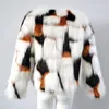 Mulheres pele sintética inverno feminino falso em torno do pescoço curto plus size jaqueta 231010