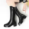 Botas aiyuqi mulheres couro genuíno 2023 tamanho grande 41 42 43 mulheres inverno antiderrapante quente lã natural alta