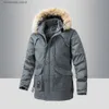 メンズダウンパーカスウォームパーカジャケットフードファーフード冬ジャケットの男性ファッション服プラス屋外フリースコートT231011
