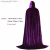 Kostium motywu dla dorosłych dzieci Halloween Velvet Cloak Cape Hooded Medieval Come Who Witch Wicca Vampire Elf Purim Carnival Party T231011