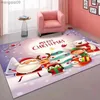 Décorations de Noël Tapis de Noël entièrement couvert en velours cristal rouge pour salon, chambre à coucher, chevet, résistant aux taches
