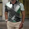Polos pour hommes Vendre Polo Chemise 3D Patchwork Plaid Imprimé Lâche Chemises surdimensionnées Street Tops Casual Manches courtes Vintage Hommes Vêtements