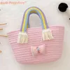 Borse Borsa a mano per bambina Fiocco Portamonete per bambina Manico arcobaleno Moda Casual Carino Semplice Portatile Squisito per regalo di compleanno per bambini 231010