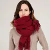 スカーフの冬100％ウールスカーフのためのブランドショールズ濃厚暖かい柔らかいスカーフ冬の女性固体ショールラップパシュミナタッセルスカーフ231010