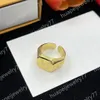 Modischer Goldring für Damen und Herren, Designer-Ringe mit Buchstabengravur, Silber-Edelstahlring, luxuriöser Schmuck, Liebhaberringe, verstellbare Größe