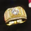 Cluster Rings Big 925 Sterling Silver Ring Engagement for Men Boy Gift Luxury 18k Gold 2Ct Diamond Fine Jewelry Storlek 8 9 10 11 12C236J