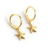 Dangle Earrings 925 Sterling Silver Gold Animal For Women Girl Fashion Creative Starfish Jewelry Birthday Gift Drop