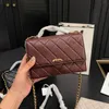 Trend Women Mini Chrome Luxury Crossbody Bag Läder Metal Patchwork Quilted Handbag Classic Flap Shoulder Bag Multi Pocket Designer Wallet Fanny Pack Card Holder Holder