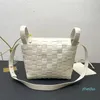 Designer-bag Bolsos medianos de cuero tejido intreccio con correa desmontable Bolsos de hombro de diseñador de lujo