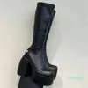 2023- Luksusowy projektant nagi Wolfe Spice czarne rozciągające buty obwód tkaniny rozciągnięcia wyściółki górne materiały na platformie wysokiej obcasy