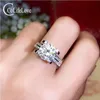 CoLife bijoux bague de mariage Moissanite en argent pour femme 1ct 2ct 3ct D couleur VVS1 Grade Moissanite bague de fiançailles en argent 925 Ring199i