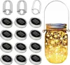 Autres fournitures de fête d'événement Solar Mason Jar Couvercle Lumières Extérieures Étanches Suspendues Noël pour Jardin Patio Porche Pelouse Décoration 231011