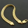 Solid Fashion Bracelet 18k Yellow Gold Filled Herringbone Mens Bracelet Chain288f