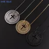 MHS Sun Luxury Round CZ Zircon Necklace Katolska Cross Pendant Chain Halsband Collier Femme Gold Color Jewelry Christmas Gift319i