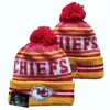 Kansas City Beanies KC Bobble Hats Beyzbol Top Kapakları 2023-24 Moda Tasarımcı Kova Şapkası Şapkalı Örgü Sahte Pom Beanie Noel Spor Örgü Şapkası A15