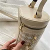 Lady Evening Bags Ins Niche Design Cylinder Bag para Mulheres New Thousand Bird Grid Bucket Bolsa Versátil Único Ombro Crossbody 230828